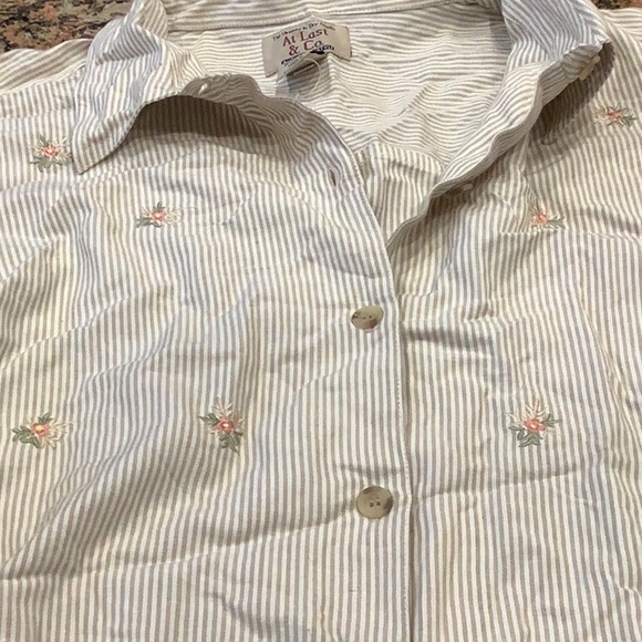 At Last & Co. Striped Button Shirt a size 22/24 New Without Tags - Picture 5 of 7